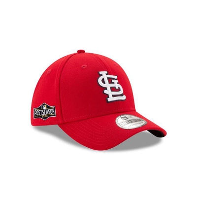 Red St. Louis Cardinals Hat - New Era MLB Postseason Side Patch 39THIRTY Stretch Fit Caps USA4718296